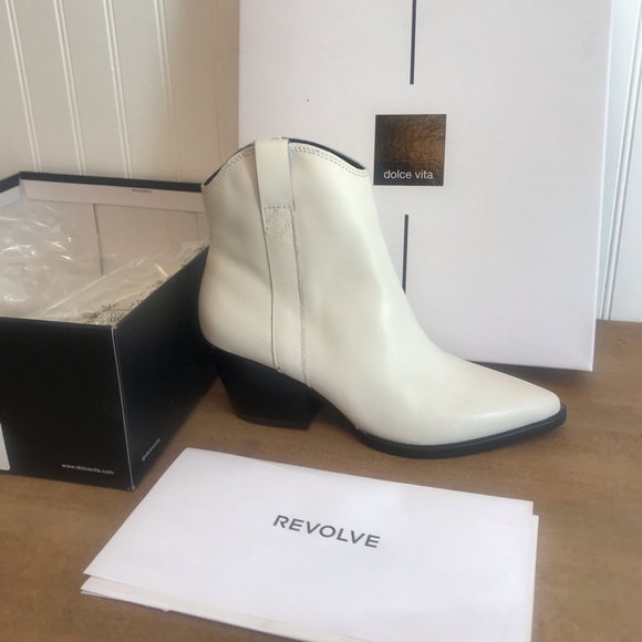 dolce vita white booties